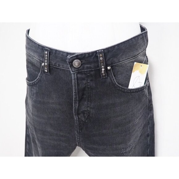 Just Cavalli Black Distressed Denim Studded Slim Leg Jeans, Size 30 - Picture 14 of 16